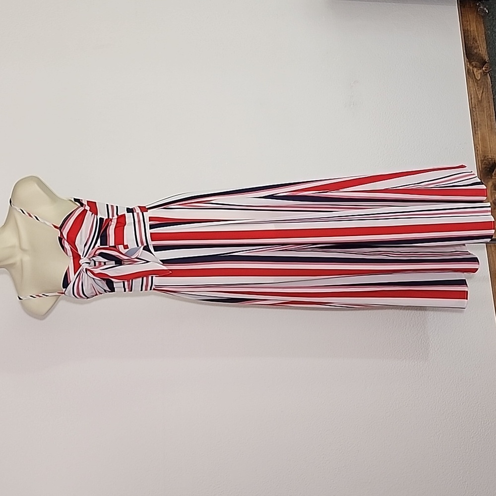 L'ATISTE Wide Leg Jumpsuit Patriotic Red Multi Size S - Picture 6 of 11